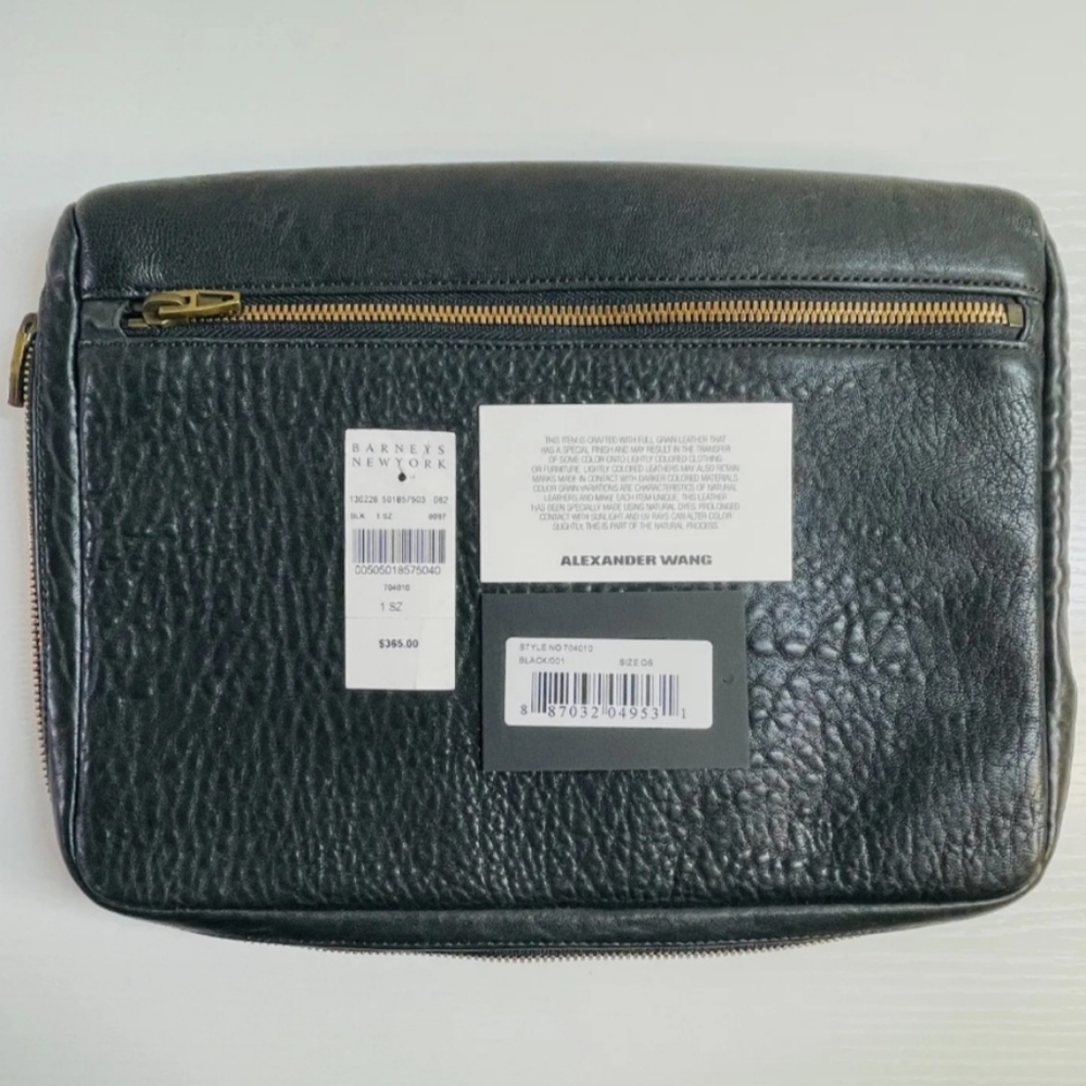 Alexander Wang Black iPad Case/Clutch Full Grain Leather Style 704010 MSRP $365